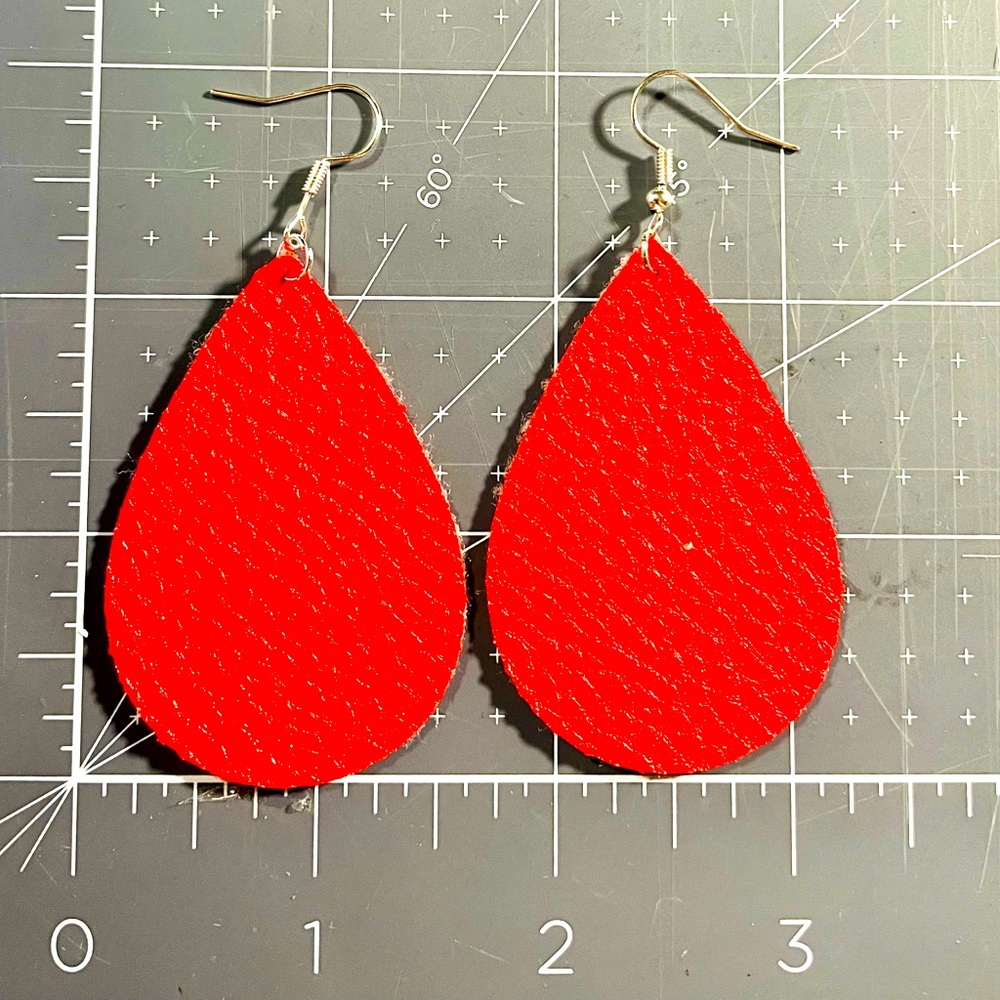 Faux leather earrings
